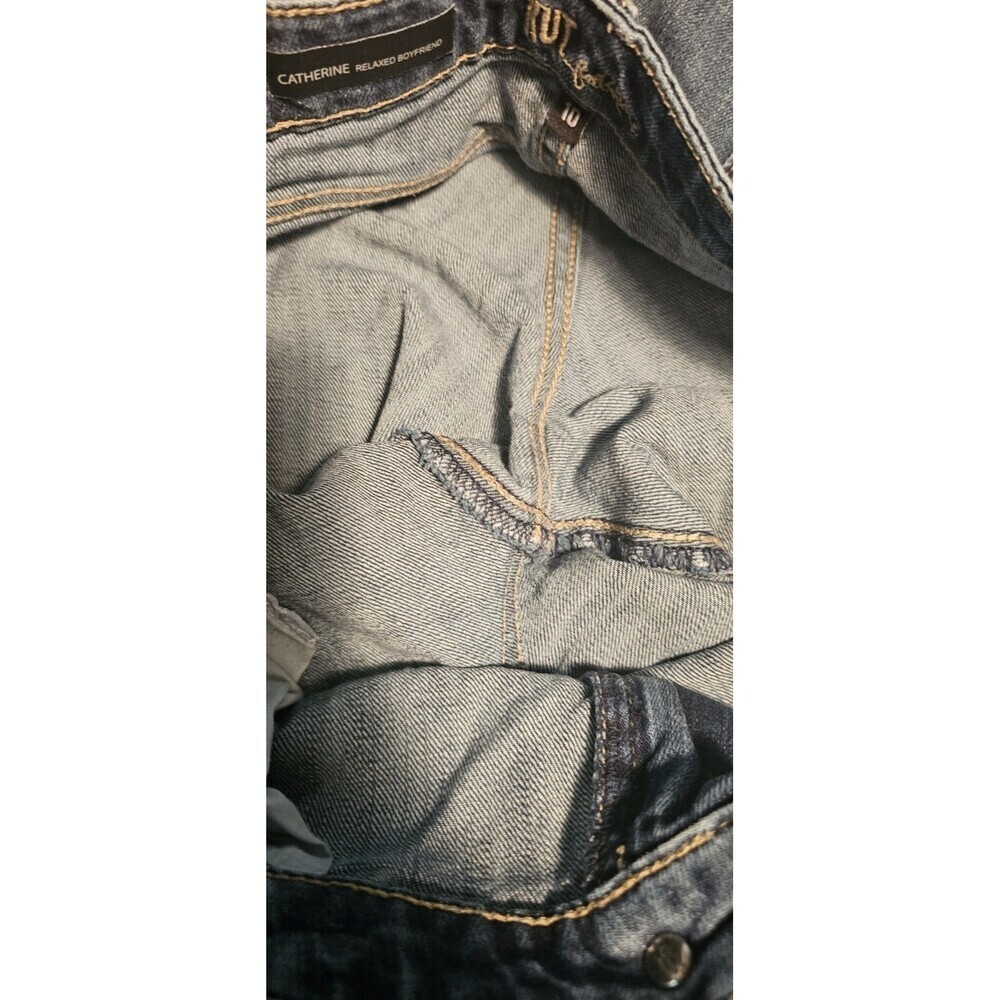 Kut From The Kloth Catherine Boyfriend Jeans Women's Size 10 Distressed Med Wash - Picture 4 of 12